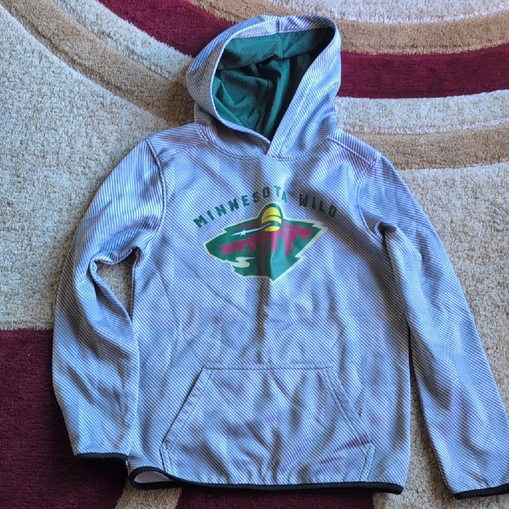 NHL Minnesota Wild Kids Hoodie - Gray and Green